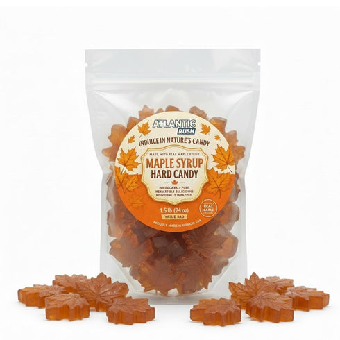 Real Maple Syrup Leaf Drop Candy -Traditional Leaf-Shaped Candies - Hard Syrup