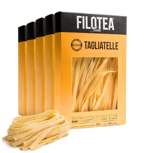 Filotea Tagliatelle Artisan Italian Egg Pasta 5 Pack Traditional Slow Dried Pasta Made