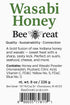 Bee Great (8 oz) Wasabi Hot Honey Bold Sweet Heat with Wasabi Kick Great with Sushi, Seafood & Salads