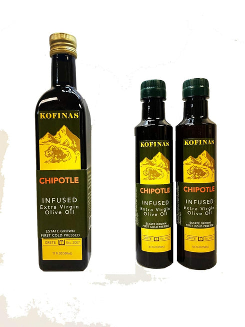500 Ml (17 Oz) Chipotle Infused Extra Virgin Cold Pressed Olive Oil (Chipotle Pepper, Thyme, Red Pepper, Basil, Bay