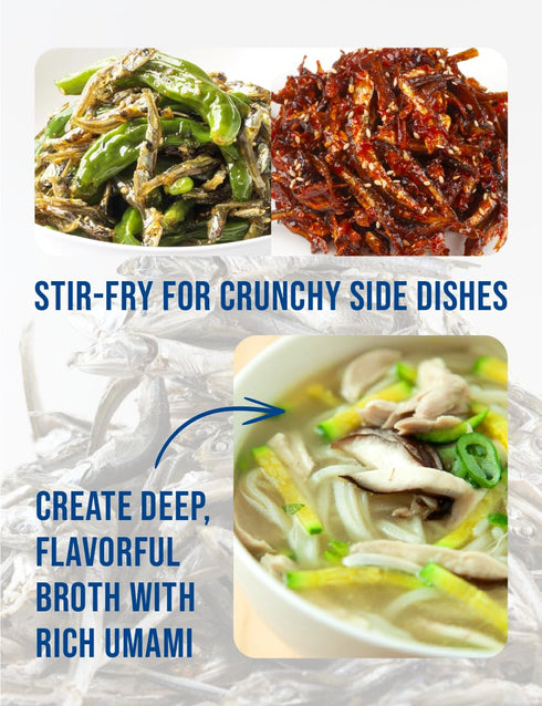 8oz (227g) NICE WITCH'S Korean Dried Anchovy For Soup Stock, Stir-Fry, Broth, Side Dishes, Banchan, Korean Cooking