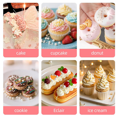 Jimmies 130g/4.58oz,Baking Edible White Sprinkles for Cake Decorating,Edible Pearl Sugar Mix Size Candy