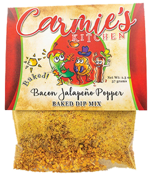 Carmie's Kitchen Baked Bacon Jalapeno Popper Dip Mix, 1.3 Ounce