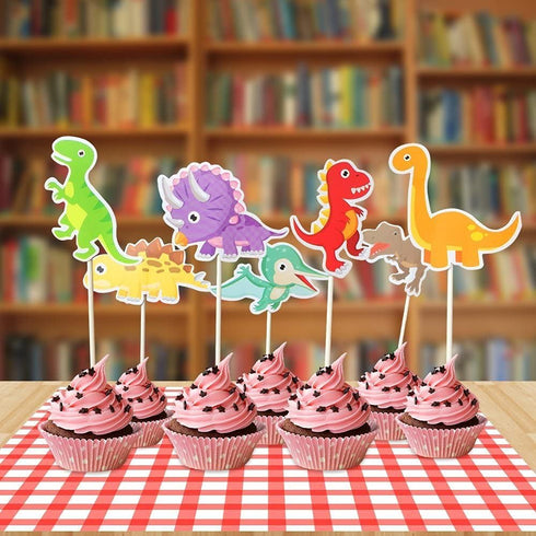 ALISSAR 35-Pack Baby Dinosaur Cupcake Toppers Picks for Kids Birthday Baby Shower Party Decorations Supplies