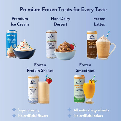 pack 12 ColdSnap Coffee Ice Cream Pods Creamy, Bold Single-Serve Dessert Made in Minutes Rich Coffee Flavor with Zero