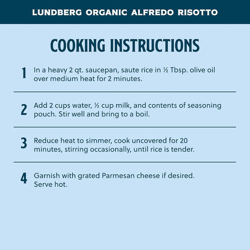 20 (5.5 oz, 6-Pack) Lundberg Family Farms - Traditional Italian Risotto, Alfredo, Convenient Side Dish, Minute Cook