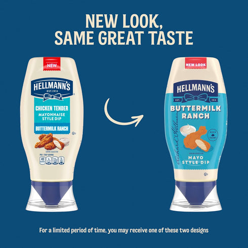 11.5 Oz Hellmann's Buttermilk Ranch Chicken Tender Mayonnaise Style Dip Buttermilk Ranch Delicious Flavor No Artificial