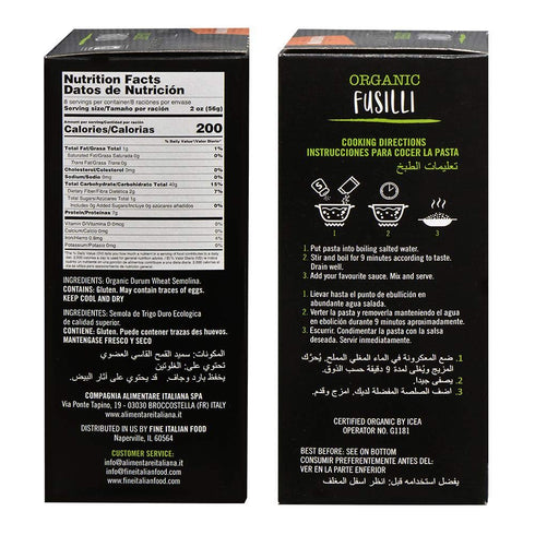 100% 16 Oz (Pack 6) Mantova Italian Organic Spirali Pasta - Durum Semolina Organic Rotini - Of - Product Of Italy