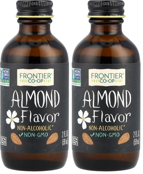 Frontier Co-op Organic Almond Extract, 2 Ounce Glass Jar, Warm Sugar-free Vegan