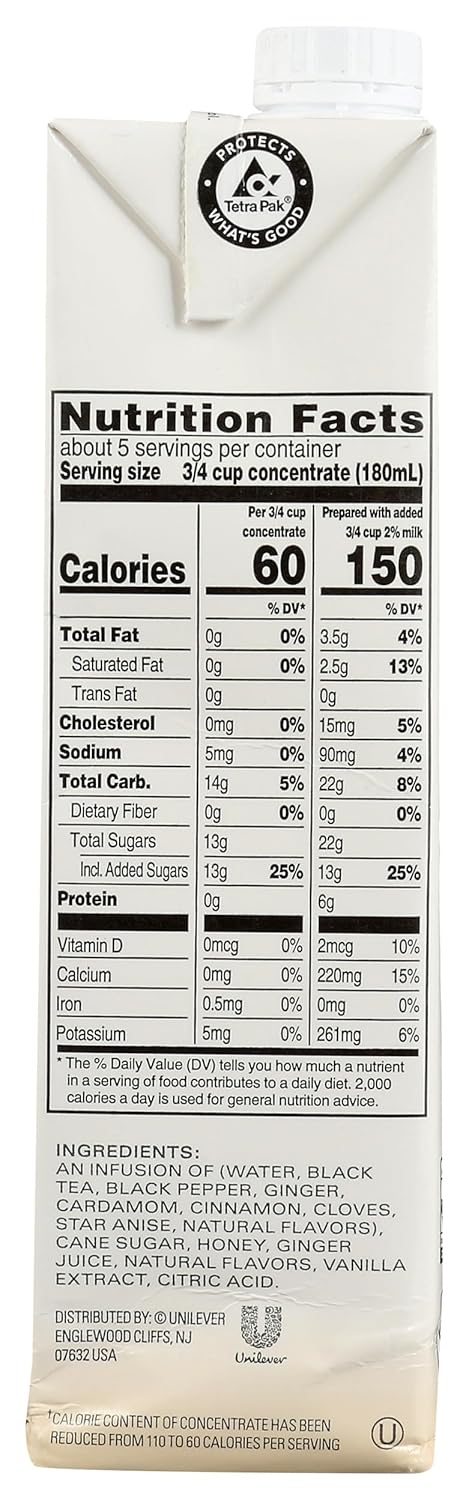 32 TAZO Skinny Chai Tea Latte Concentrate, FZ