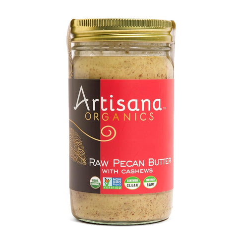 14oz Artisana Organics Raw Pecan Butter with Cashews - No Sugar Added, Just Two Ingredients - Vegan, Paleo, and Keto