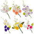 Global Sugar Art Assorted Small Sugar Cake Flowers Floral Sprays, Set A,