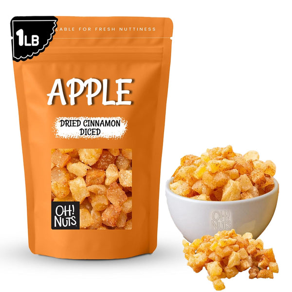 Oh! Nuts Dried Cinnamon Apple - 1 LB - Sweetened Dried Fruit