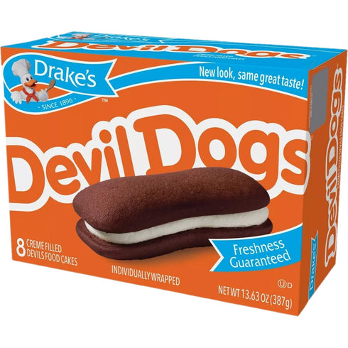 1.7 oz 6 Drake's Devil Dogs, Snack Cakes, Boxes