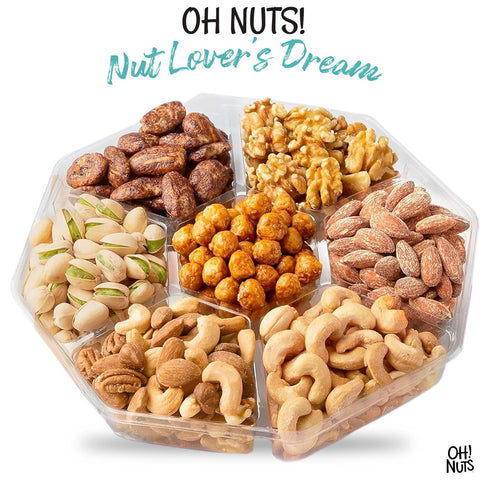 7 Oh! Nuts Variety Nuts Gift Basket - Healthy Food Assorted Nuts Gifts Baskets - Holiday Gourmet Gift Boxes - Gift Box