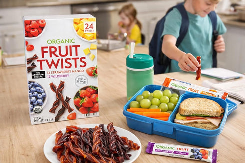 Generic Pack, 24 Count, Organic Fruit Twists Snacks, Strawberry Mango and Wildberry Variety Individually Wrapped, No