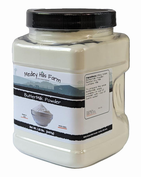 Buttermilk Powder by Medley Hills Farm, 1.25 lbs in Reusable Container, Perfect for Baking, Non-GMO, Kosher
