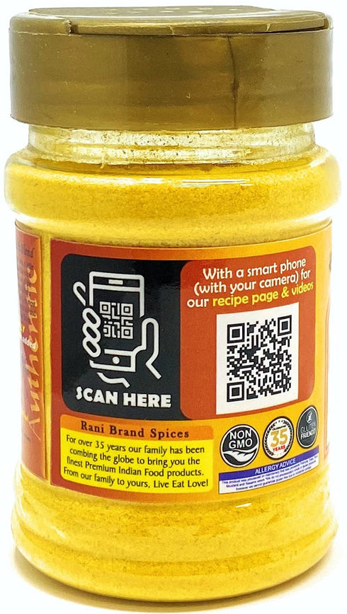 3.5oz (100g), Rani Asafetida (Hing) Ground Health Blend w/Fenugreek and Turmeric PET Jar ~ Gluten Friendly | Salt Free