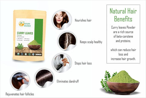 100% Natural Dried Curry Leaves Powder, 150gms / 5.3 oz for Hair Growth