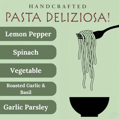 Pasta Deliziosa! Pack, 12 (Pack 6) Handcrafted Pasta Variety All Flavors, Ounce