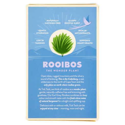 3.5 Oz, 40 Count, Pack 4 TICK TOCK TEAS Rooibos Earl Grey, Naturally Caffeine Free Red Bush Herbal Tea, Rich