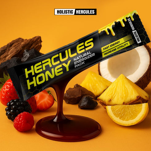 Hercules Honey Herbal & Fruit Infused Honey Blend for Men | With Shilajit, Tongkat Ali, Goat Weed, Saffron & Pine Bark