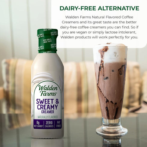 12 oz Walden Farms Sweet & Creamy Coffee Creamer Zero Calorie, Sugar Free, Keto & Fat Free Non-Dairy Creamer