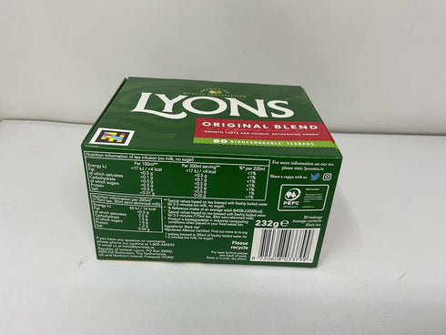 Lyons 80 Original Irish Tea. Bags