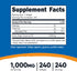 (1000mg) 240 Nutricost Coconut Oil Softgels Softgels - Extra Virgin Coconut Oil - Gluten Free and Non-GMO