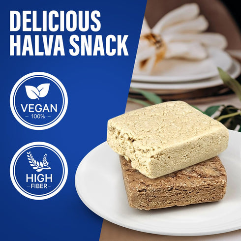 12 Pack, 0.88 Oz 25g) Assorted Sesame Halva Snacks Vanilla and Marble Flavors - Delicious Sweet Israeli Snacks Sesame