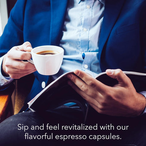 HiLine Espresso Coffee Pods, Light Roast Coffee, 20 Count, Compatible with Nespresso Original Brewers