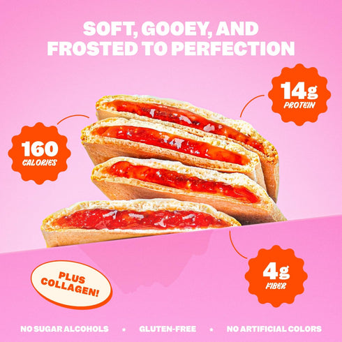14g 4g 160 (8 Pack) Flings Protein Pastries Protein, Fiber, Calories Low Sugar Protein Snack Bars Gluten Free Frosted