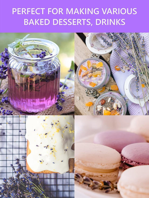 114g/4oz TeeLux Lavender Flowers Tea, Dried Lavender Buds for Drinks, Baking, DIY Beauty, Crafts, Sachets, Delightful