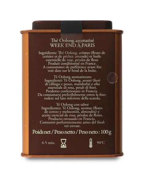 Passerini 100g 3.52oz Dammann Week-End Paris - Cherry Blossom-Flavoured Oolong Tea, / Loose-Leaf Tea in Tin, Frres