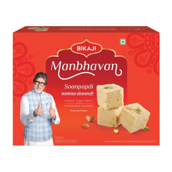 Bikaji Soan Papdi Manbhawan 17.6 oz (500 g), Traditional Indian Flaky Sweet