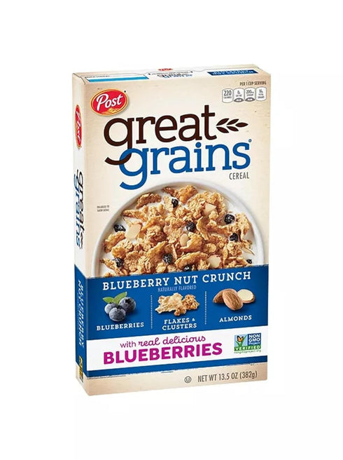 Post 13.5 Oz. (2 Pack) Great Grains Blueberry Morning Cereal, Box