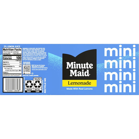 Pack 7.5 oz, 10 Pack Minute Maid Lemonade Fridge Cans, fl