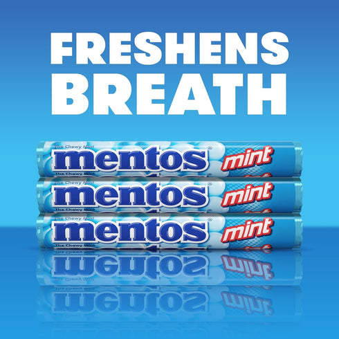 14 15 Count Pack Mentos Chewy Mint Candy Roll, Mint Candies, Pieces Per Roll, Party