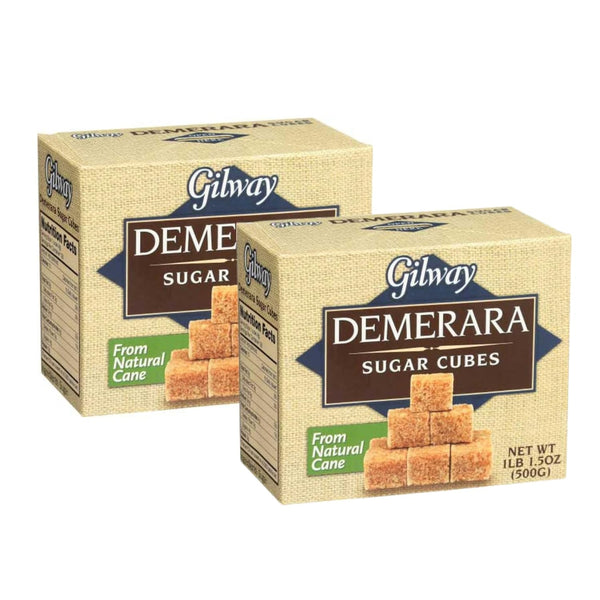 Gilway Demerara Sugar Cubes | From Natural Cane Sugar | 17.6 oz (500g)