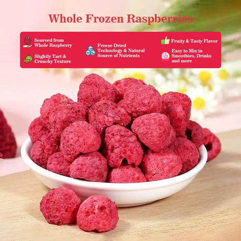 Fraunitsh 1.4oz (1.4oz/ 40g) Freeze-Dried Raspberries | Natural Raspberries | Crunchy Raspberry Fruit Snacks | No Sugar