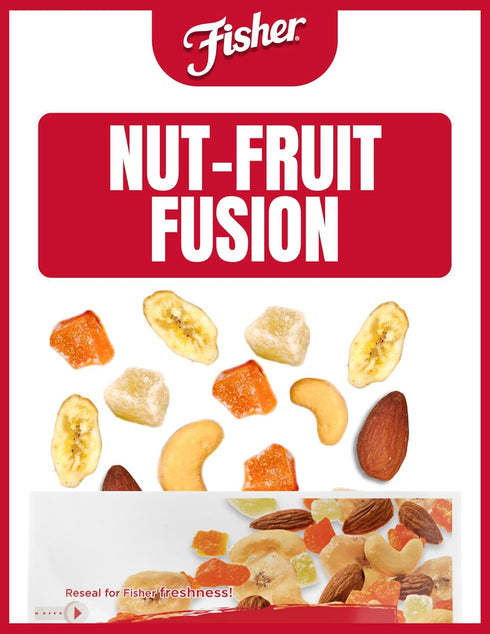 3.5 oz (Pack 6), Fisher Snack Tropical Trail Mix, of Dried Banana Chips, Almonds, Cashews, Sweetened Pineapple