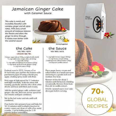 Flour & Olive Gourmet Ginger Olive Oil Cake Baking Mix | Moist and Flavorful Dessert for Birthdays and Special