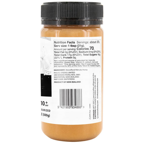 263+ 100% 10+ 17.6 oz Steens Manuka Honey - MGO - Pure & Raw Certified UMF Manuka Honey - Bottled and Sealed in New