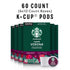 60 Starbucks K-Cup Coffee Pods, Dark Roast Hot or Iced Coffee, Caff Verona, Keurig Pods
