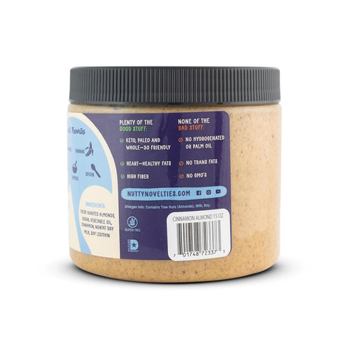 15 Nutty Novelties Gourmet Cinnamon Almond Butter for Toast, Smoothies, and Baking - High Protein & Healthy, Keto