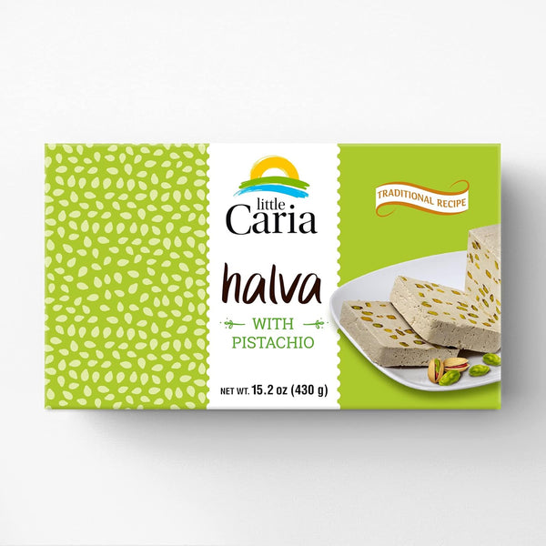 Little Caria Traditional Halva with Pistachio | 15.2 ounces | Vegan, Gluten-free