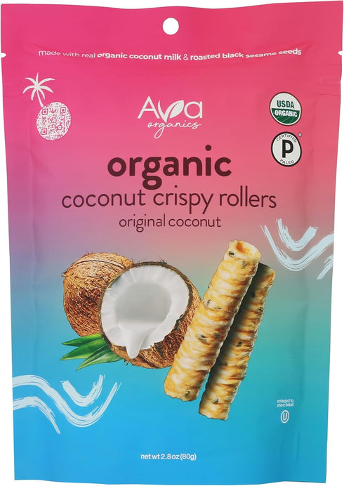 Ava Organics, Original Coconut Crispy Rollers, 2.8 Ounce