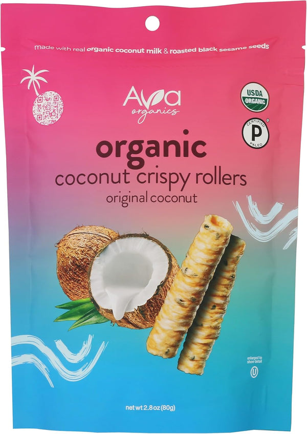 Ava Organics, Original Coconut Crispy Rollers, 2.8 Ounce