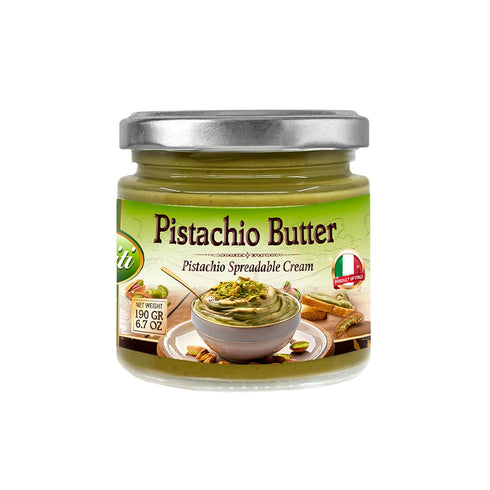 Sanniti Pistachio Butter, 6.7 oz Creamy Pistachio Spread Made in Italy Gourmet