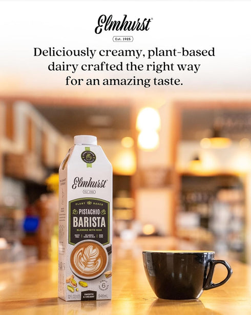 1925 32 (Pack 6) 3g Elmhurst Pistachio Milk Barista Edition Ounce of Plant-Based, Vegan, Dairy-Free, Non-GMO, Kosher